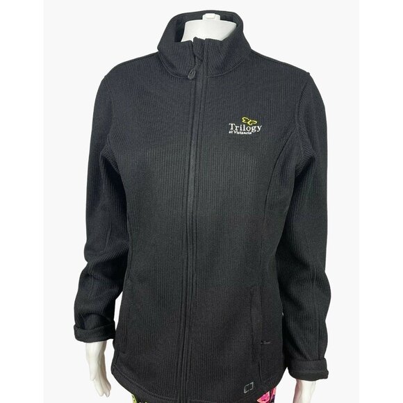 OGIO Womens Medium Full Zip Knit Jacket Black Trilogy At Vistancia Logo - Picture 1 of 10